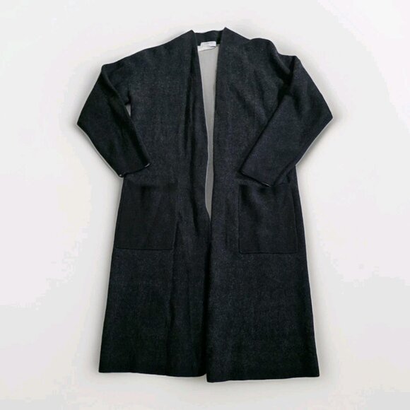 Babaton Lance Cardigan Womens L Gray LS Wool Blend Open Front Pockets Lagenlook - Picture 10 of 16